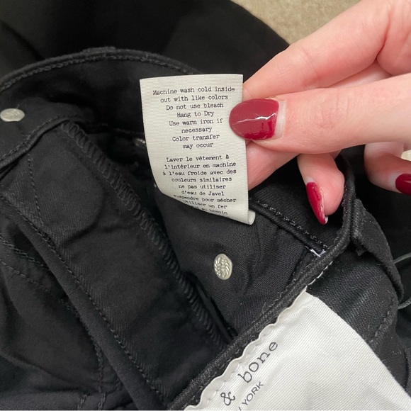 NWT - Rag & Bone Women’s Black Raw Hem Ankle Skinny Jeans Size 27 - Picture 13 of 13